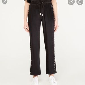 Black satin jog pants The Kooples Sport